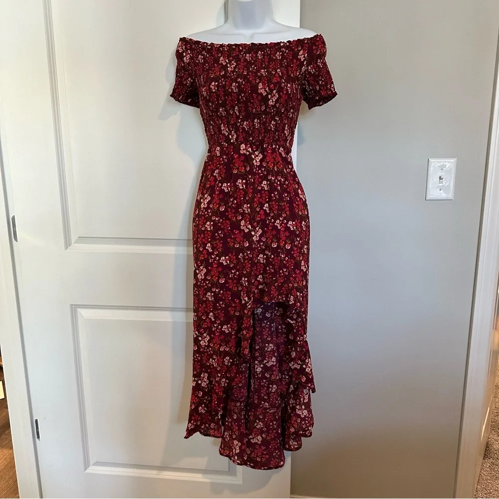 Crystal Doll Red Floral Dress Size Small